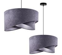 Light-Home Milan Abat Jour Suspension Luminaire Lustre Industriel - Moderne Abat Jour Plafond pour Chambre Salon et Cuisine - Gris foncé et Argent