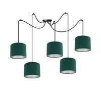 Light-Home Milan Spider Abat Jour Suspension Luminaire Lustre Araignée - Moderne Abat Jour Plafond - Matériel - À 5 Lumières - Vert et Argent