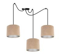 Light-Home Milan Spider Abat Jour Suspension Luminaire Lustre Araignée - Moderne Abat Jour Plafond - Matériel - À 3 Lumières - Beige et Argent