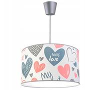 Light-Home - ORANGE HEART - Abat Jour Suspension Luminaire Lustre - Moderne Abat Jour Plafond - Métal et Tissu - E27-1-Lumières 35 cm - Orange et Gris