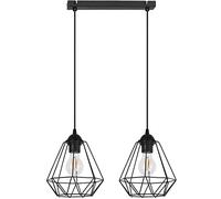 Light-Home Shade Pendant Industrial Chandelier Corral - Lustre moderne pour la chambre à coucher, le salon et la cuisine - Métal - Noir - À 2 Lumières