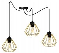 Light-Home Spider Santos Abat Jour Suspension Luminaire Lustre - Moderne Abat Jour Plafond pour Chambre Salon et Cuisine - en Metal - À 3 Lumières - Noir et Or