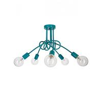 Light-Home Suspension Luminaire Lustre Industriel Edison 5 - Moderne Lustre pour Chambre Salon et Cuisine - en Metal - Turquoise