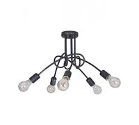 Light-Home Suspension Luminaire Lustre Industriel Edison 5 - Moderne Lustre pour Chambre Salon et Cuisine - en Metal - Graphite