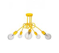 Light-Home Suspension Luminaire Lustre Industriel Edison 5 - Moderne Lustre pour Chambre Salon et Cuisine - en Metal - Jaune