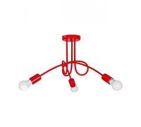 Light-Home Suspension Luminaire Lustre Industriel Edison - Moderne Lustre pour Chambre Salon et Cuisine - en Metal - Rouge