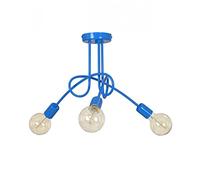 Light-Home Suspension Luminaire Lustre Industriel Edison - Moderne Lustre pour Chambre Salon et Cuisine - en Metal - Bleu
