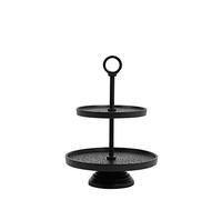 Light & Living Etagère Lutek - Noir - 2 étages | Autour de - Modern, luxuriös - Métal - Présentoir à Gâteaux et Cupcakes - Plateau de service