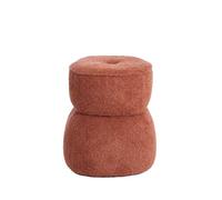 Light & Living Pouf Leyla - Terra - Ø40cm - Rond - Textile - Tabouret - Coussin d'assise - Repose-Pieds