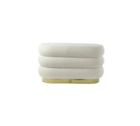 Light & Living Pouf Lyall - Crème - 80x40x45cm - Ovale - Bois - Tabouret - Coussin d'assise - Repose-Pieds