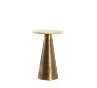 Light & Living Ynez Table d'appoint - Sable/bronze antique - 29 x 29 x 43 cm - Ronde - En métal - Table basse - Table basse - Petite table pour salon et chambre à coucher