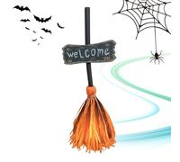 Light Up Animated Witch Broom - Floating Spooky Dancing Prop