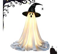 Light Up Ghost - 145cm Halloween Decor With Witch Hat For Outdoors | 145cm Outdoor Ghost Decoration With Witch Hat And Lights For Porch Garden Patio Lawn Haunted House And Indoor Display