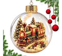 Light-Up Mini Holiday Scene - Clear Lighted Christmas Diorama Ornament | Clear Lighted Pendant Features A Charming Mini Holiday Scene That Illuminates With A Warm, Festive Glow.