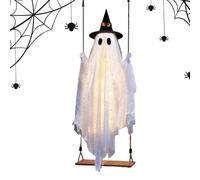 Light Up Swinging Ghost Decoration - 6.5ft Halloween Tree Ornament
