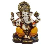 Lightahead® La bénédiction. Une Statue colorée et dorée du Seigneur Ganesh Ganpati éléphant Dieu Hindou fabriqué à partir de Poudre de marbre en Inde