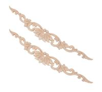 LIGHTAOTAO 2 Pièces Applique Décorative en Bois Sculpté de Fleur de Lotus Beige, Finition Non Peinte, pour Meubles et Portes, pour Décoration Intérieure et Rehaussement DIY Solide