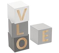 LIGHTAOTAO 4pcs Blocs de Lettres en Bois Love Décoratifs pour Décoration Intérieure de Bureau Style Nordique Apparence Réaliste pour Bureau et Étagère