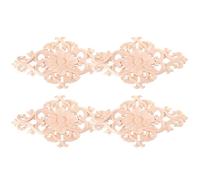LIGHTAOTAO Appliques Décoratives en Bois Khaki pour Meubles et Portes, Lot de 4 Pièces, Tailles Variées Finition Polie Fine pour Décoration Créative et Élégante