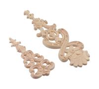 LIGHTAOTAO Appliques Décoratives Motifs Gravés en Bois Sculpté Style Européen 2pcs Bois Beige, pour Décorer Vos Meubles pour Portes et Armoires