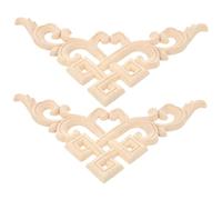 LIGHTAOTAO Appliques en Bois Sculpté 2pcs pour Meubles et Lits Style Classique, Moulures Décoratives en Bois Naturel pour Décoration DIY Intérieure