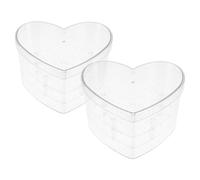 LIGHTAOTAO Boite Fleur en Acrylique Transparente de Cœur, Lot de 2 Pièces, Facile à Utiliser, pour Célébrations et Décorations Romantiques