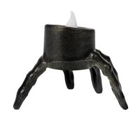 LIGHTAOTAO Bougies Chauffe-plat sans Flamme Noires en Plastique de Main pour Décoration Halloween Piles, Fonctionnement Facile Coulure de Cire, Ambiance Festive pour Garçon et Filles
