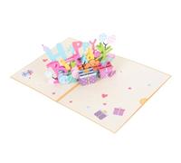 LIGHTAOTAO Carte D'anniversaire 3d Créative en Papier Découpe Délicate pour Fête D'anniversaire, Carte de Vœux DIY Colorée et Élégante