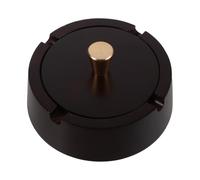 LIGHTAOTAO Cendrier sans Fumée en Bois avec Couvercle INOX, Design Rond et Fonction Anti-Odeur, Adapté pour Usage Intérieur, Bureau et Maison