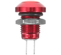 LIGHTAOTAO Interrupteur à Bouton-poussoir Rond 8mm en Métal Rouge, Auto-réarmement, Ip66, Finition Oxydée Anti-rouille pour Équipements Mécaniques et Électroménagers