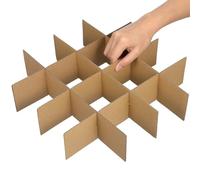 LIGHTAOTAO Kit de Séparateurs en Carton pour Boîte de Déménagement, 6 Pièces, Facile à Utiliser, en Papier Khaki, pour Vaisselle et Assiettes, pour Emballage et Transport Sécurisé
