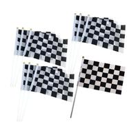 LIGHTAOTAO Lot de 10 Drapeaux de Grille Noirs et Blancs en Polyester Multifonction pour Auto et Moto, pour Fêtes de Course et Ambiance Sportive