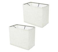 LIGHTAOTAO Lot de 2 Abat-Jour Rectangulaire en Lin avec Structure en Fer, Compatible Douille E27, Amovible, Protection Anti-éblouissement, Pour Décoration Maison et Chambres, Taille