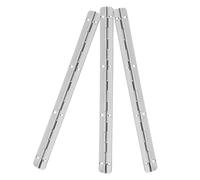LIGHTAOTAO Lot de 3 charnières argent en fer - Charnières de piano continues pour armoire et couvercles de meubles, fonctionnement souple et sans bruit