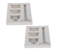 LIGHTAOTAO Moule à Gâteau Non Déformable 2pcs en Silicone Résistant la Chaleur Style Européen Vintage pour Décoration de Gâteau en Fondant pour Cake Decorating