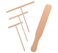 LIGHTAOTAO Outil à Crêpes en Bois 4 Pièces, Spatule et Étaleur pour Répartir la Pâte, Racler la Pâte, Accessoires pour Crêpière et Cuisson des Crêpes