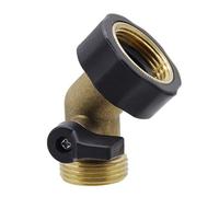 LIGHTAOTAO Raccord de Tuyau D'arrosage pour Contrôle du Débit d'eau en Cuivre avec Vanne D'arrêt Coudée et Raccordement RV Adapté aux Systèmes D'arrosage