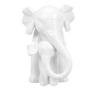 LIGHTAOTAO Statuette D’éléphants en Céramique Blanche, Figurine Réaliste