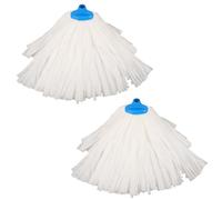 LIGHTAOTAO Têtes de Balai Laveur Rondes en Tissu Non Tissé Blanc 22mm Lot de 2 Installation Rapide pour Nettoyage Humide en Entreprises