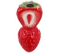 LIGHTAOTAO Vase en Céramique Fraise Rouge Décoratif et Stable pour Fleurs Séchées, Design Moderne et Mignon pour Bureau ou Décoration de Table