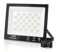 Lightasea Projecteur LED 100 W - Super lumineux - 10 000 lm - Projecteur mural - Étanche IP66 - 6500 K - Blanc froid - Pour jardin, cour, garage