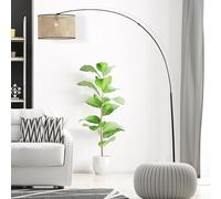 Lightbox Bogenlampe 210 cm, Rattanschirm, E27 Lampe | Grande lampe à arc, 210 cm, Ø 45 cm, abat-jour en rotin max. 60 watts