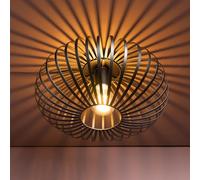 Lightbox lampe de plafond rétro avec un effet de lumière spécial grâce à l'abat-jour en grille | Ø 40 cm | plafonnier décoratif | douille E27 | pour le salon et la chambre à coucher | métal en noir