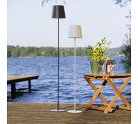 Lightbox LED lampadaire pour intérieur & extérieur | 129 cm de hauteur, Ø | Lampadaire LED d'extérieur portable, 129cm, 350 lm, variateur tactile, USB, blanc