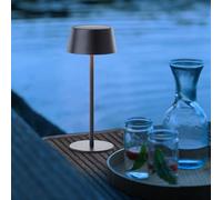 Lightbox LED lampe de table d'extérieur | lampe mobile d'extérieur sans fil avec solaire | 3 niveaux de toucher | dimmable | lampe de table alimentée par batterie (300 lm, 3000 K) | en métal &