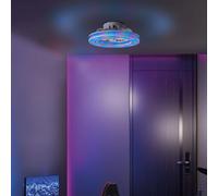 Lightbox LED plafonnier avec ventilateur silencieux & lumière frontale RGB | Ø 42 | plafonnier blanc | lampe gaming à intensité variable | par télécommande | 26 W | 2700-6500 K | 3100 lm | en