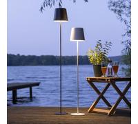 Lightbox LED Stehlampe innen & außen, schwarz, IP44 Lampe | Lampadaire LED d'extérieur portable, 129cm, 350 lm, variateur tactile, USB, noir