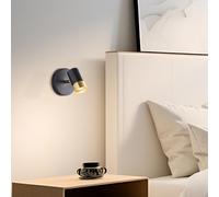 Lightbox LED Wandspot in Schwarz/Matt Gold - Wandlampe inklusive GU10 LED Leuchtmittel - 350 lm, 3000Kelvin Warmweiß - Modernes Wandlicht für Flur, Schlafzimmer & Wohnzimmer