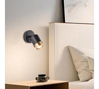 Lightbox LED Wandspot in Schwarz/Matt Gold Wandlampe inklusive GU10 LED Leuchtmittel mit 350 Lumen und 3000 Kelvin Warmweiß Modernes Wandlicht für Flur, Schlafzimmer & Wohnzimmer