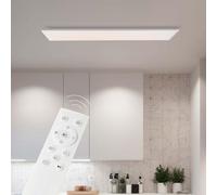 Lightbox Panneau LED en saillie | 120 x 30 cm | Panneau mural et de plafond à intensité variable avec cadre blanc & télécommande & CCT | couleur de lumière blanc chaud à blanc froid (3000-6500 K) |
